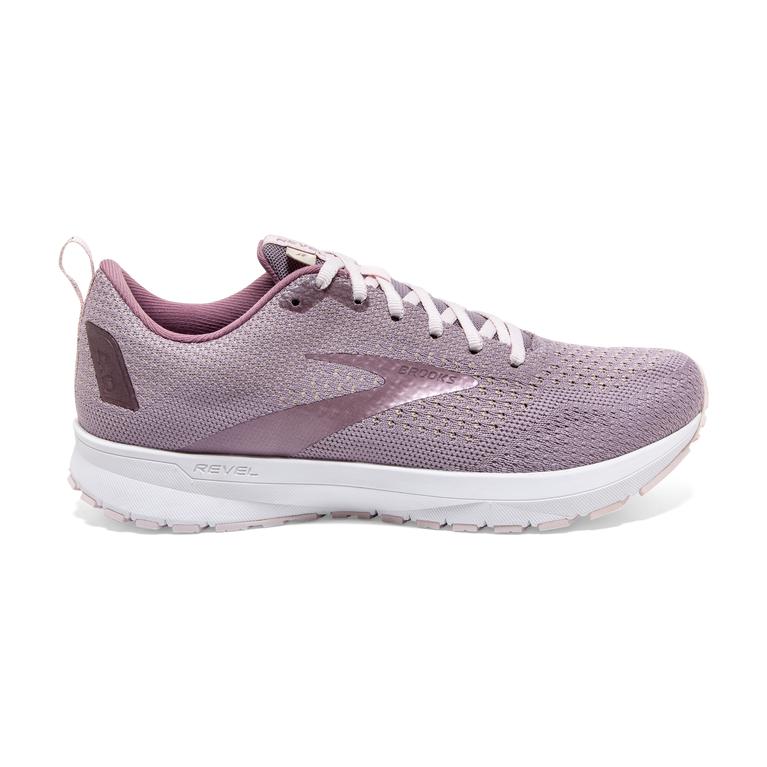 Brooks Revel 4 Women's Road Running Shoes - MediumPurple/Almond/Metallic/Primrose (34895-PLUJ)